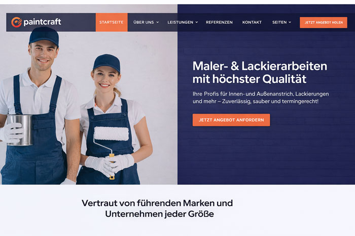 Webseite für Maler und Lackierer